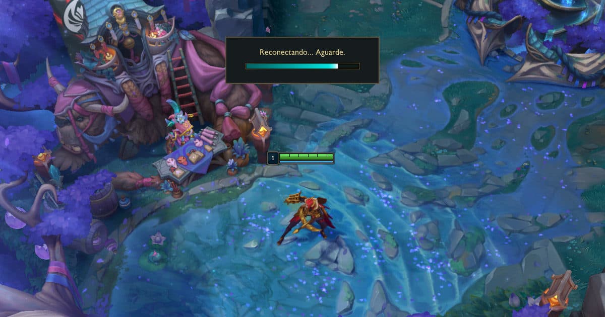 Imagem do LoL com a tela de desconectado