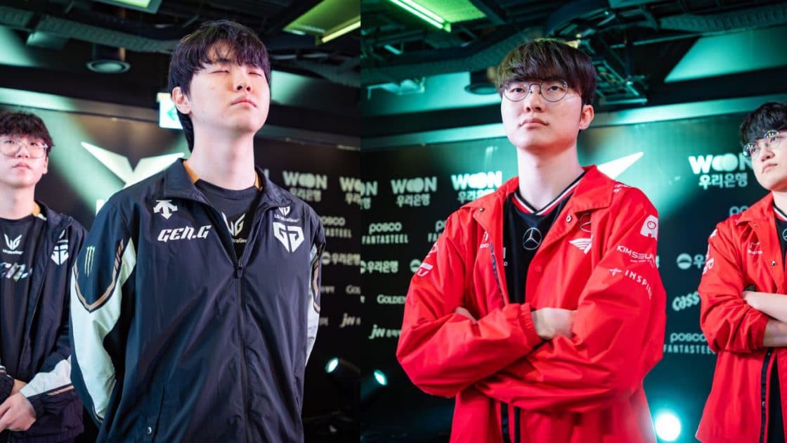 Na foto, Gen.G Chovy e T1 Faker