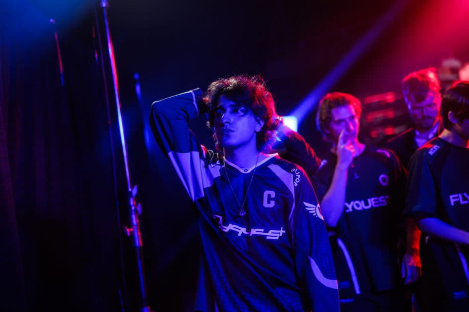 Foto de Massu representando a FlyQuest no MSI 2025.